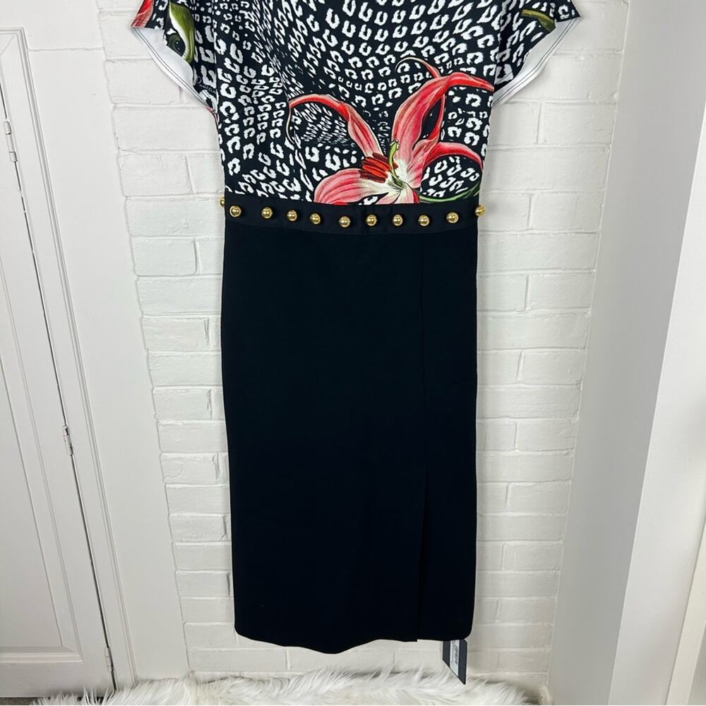 NWT Cavalli Class by Roberto Cavalli Printed Embellished Dress Size US 6 - Picture 4 of 14